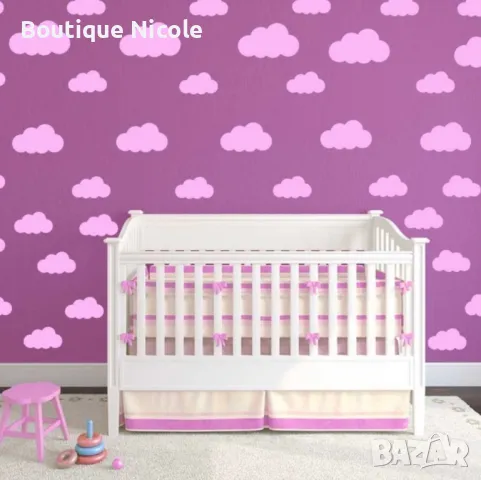 Стикер за стена "Облачен Рай: 46 Облачета за Детска Стая" , снимка 3 - Други - 48002118