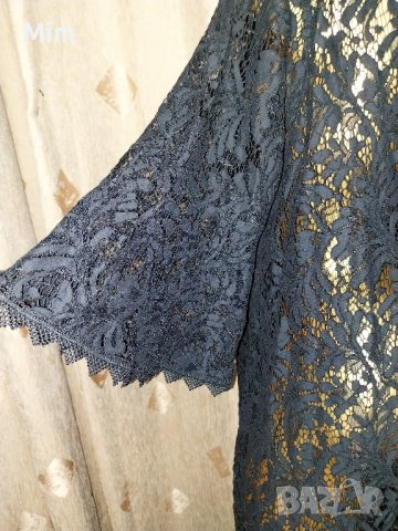  XL/XXL Черна дантелана рокля , снимка 3 - Рокли - 42265762