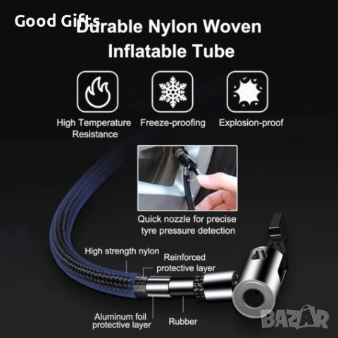 Мощен Безжичен Компресор за Кола 72W – Сигурност и Мобилност на Пътя, снимка 2 - Аксесоари и консумативи - 53282899