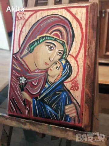 Икона на света Анна, снимка 8 - Икони - 38297468
