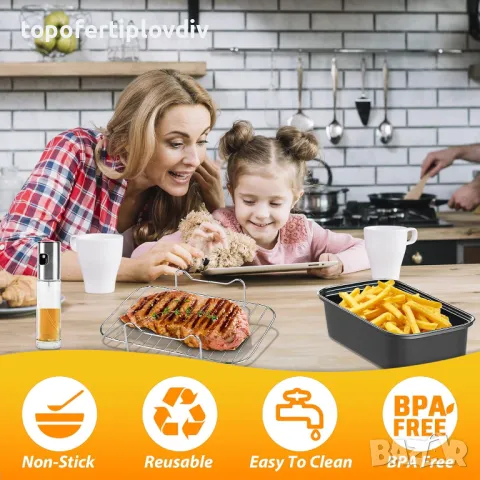 Аксесоари за Еър фрайер Ninja Foodi AF400EU, AF300EU, Emerio, Princess, Innsky, COSORI, Tower 7.6L/8, снимка 4 - Фритюрници - 49672945