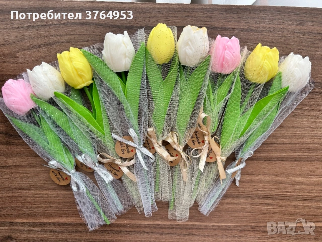 восъчни лалета соев восък натурални осми март подарък , снимка 2 - Подаръци за жени - 53531588