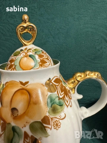 Съветски ръчно рисуван сервиз, Полонски завод, СССР, снимка 6 - Сервизи - 53218485