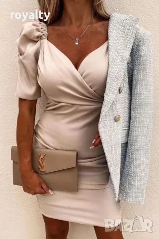 Дамска рокля с къс ръкав Различни цветове 