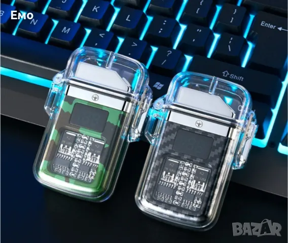 Елегантна прозрачна ветроустойчива - Запалка с LED светлинки, снимка 8 - Запалки - 48229306