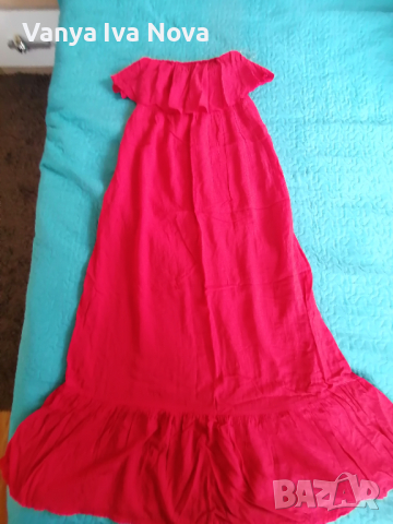 Calzedonia дълга червена рокля, снимка 6 - Рокли - 36375700