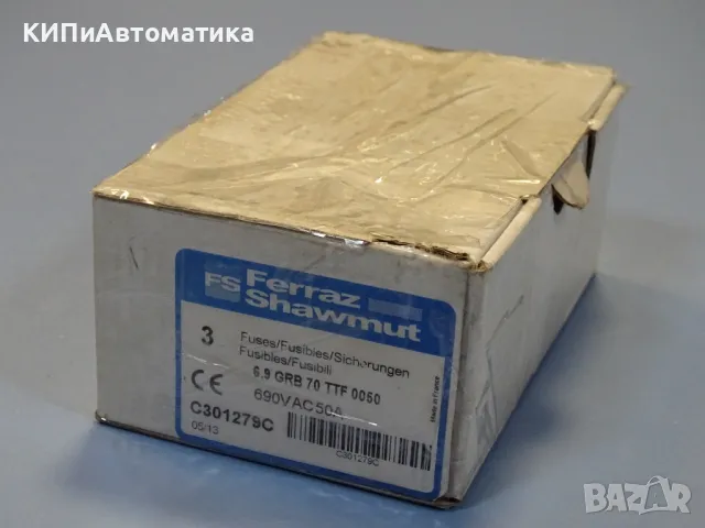 Предпазител Ferraz Shawmut Protistor C301279 Fuses 6.9GRB70TTF0050 50A 690VAC, снимка 2 - Резервни части за машини - 47790837