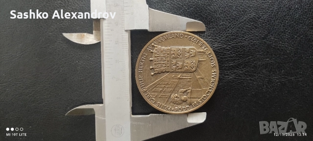 Бронзов медал - Принц Карл Филип Херцог на Вермланд, снимка 8 - Други ценни предмети - 52388142