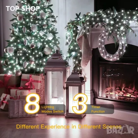 Светлина верига 50метра с 500 диода- бяло- синя светлина , снимка 4 - Външни лампи - 48500164