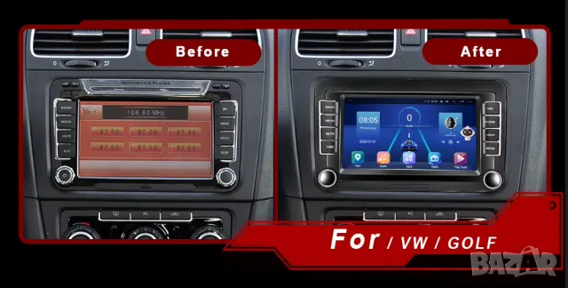 7” 2-DIN мултимедия за Volkswagen-SEAT-Skoda. Android 14, RDS, 64GB ROM, RAM 4GB DDR3, снимка 14 - Аксесоари и консумативи - 49641054