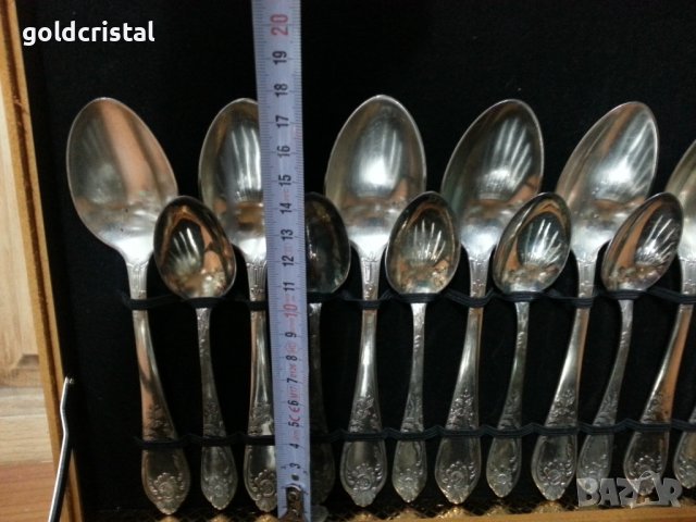 Руски посребрени прибори за хранене мнц , снимка 6 - Антикварни и старинни предмети - 39470868