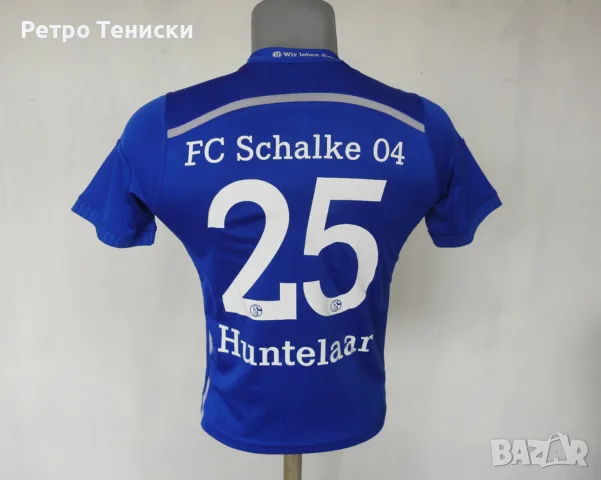 Тениска Schalke 04 adidas Huntelaar #25 — Деца размер M Синьо (сезон 2014)