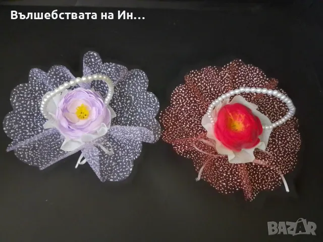 Ръчно изработени кошнички с цвете , снимка 2 - Декорация за дома - 49204193