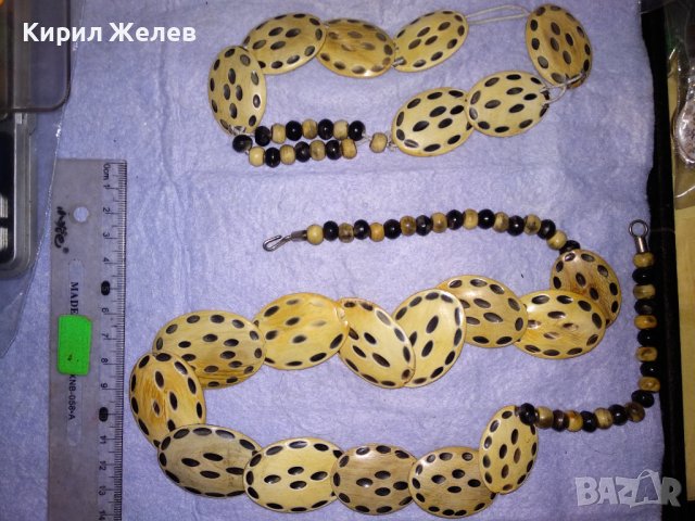 РЕДКИ ТРАДИЦИОННИ РЪЧНА МАЙСТОРСКА ЕТНО ИЗРАБОТКА БЕРБЕРСКИ ГРИВНА и ОГЪРЛИЦА от РОГ и МЕТАЛ 38723, снимка 2 - Бижутерийни комплекти - 41752718