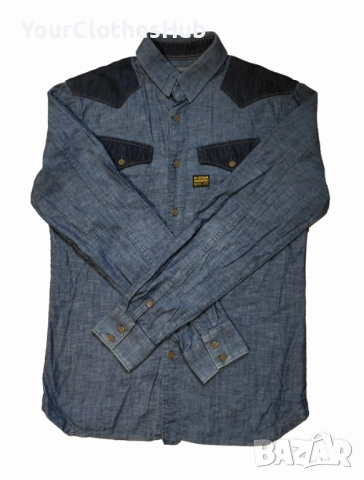 G-Star Raw Denim S size Мъжка дънкова риза, снимка 2 - Ризи - 52925894