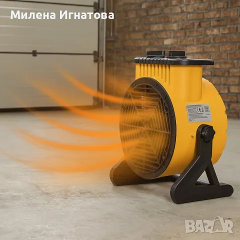 Електрически нагревател вентилатор 2kW с ръчен термостат – Идеален за бързо и ефективно отопление, снимка 2 - Вентилатори - 55959662