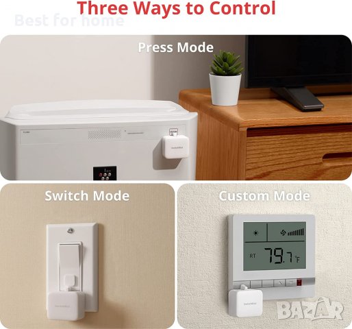 SwitchBot интелигентен бутон за превключване,без окабеляване, Bluetoothсъвместим с Alexa,Google Home, снимка 4 - Друга електроника - 40007011