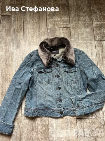 Дамско ново  дънково яке деним  Mexx с махаща пухена кожена яка, снимка 3 - Спортни екипи - 49827600