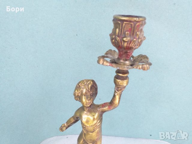 Бронзов свещник, снимка 2 - Статуетки - 34027240