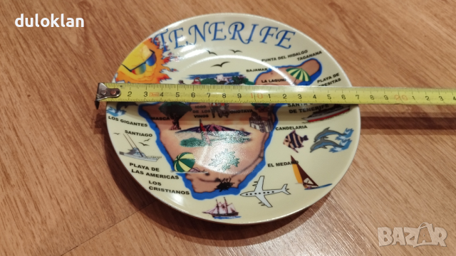 Красива порцеланова чиния от Тенерифе-Испания., снимка 2 - Колекции - 44707632