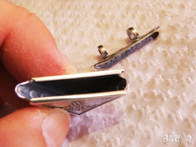 сребърен синджир с османска отваряща се  муска с  тугра  -османска монограма, накит, амулет сребро, снимка 5 - Бижутерийни комплекти - 35865328