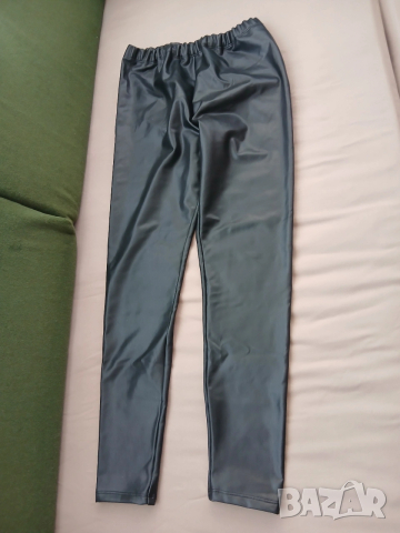 Черен кожен панталон, дамски