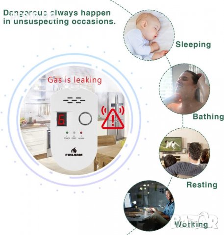 Детектор за пропан бутан, газ, метан, аларма, 85 dB, внос от Германия, снимка 6 - Други инструменти - 36103610