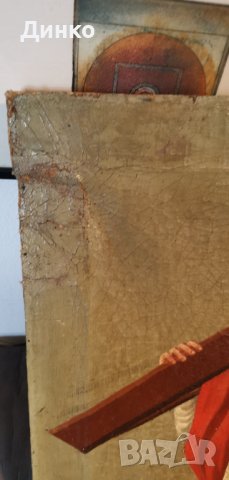  Икона масло върху платно 51-85см. 19век., снимка 14 - Антикварни и старинни предмети - 39800005