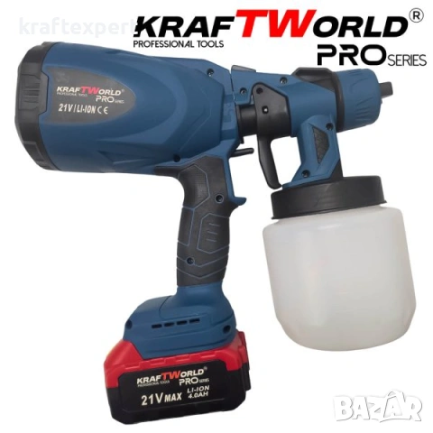 Акумулаторен пистолет за боядисване KraftWorld 21V 800 мл, снимка 6 - Други инструменти - 53746986