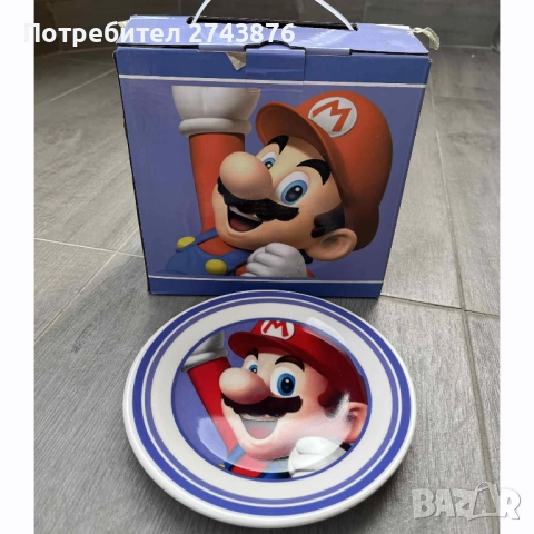 Детски порцеланов сервиз за хранене - СУПЕР МАРИО, 3 части, снимка 2 - Сервизи - 51848285