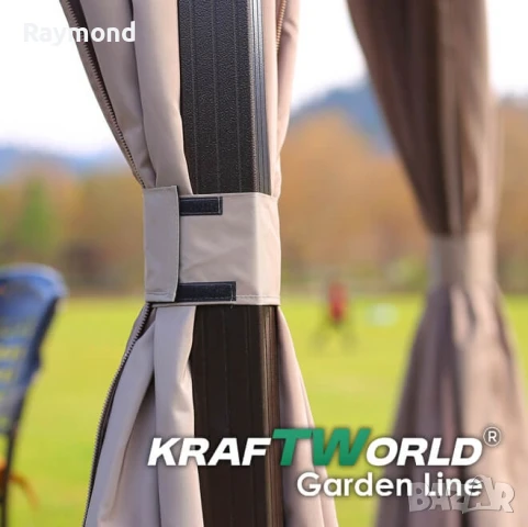 Луксозна Шатра KraftWorld Tenerife – 3×4 м с Твърд Покрив,Мрежа и Завеси, снимка 6 - Градински мебели, декорация  - 51206293