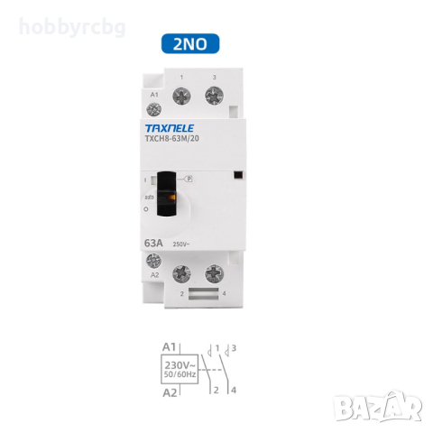 Модулен контактор 250VAC, 63A, 2XNO, TXCH8-63M, снимка 3 - Друга електроника - 44631586