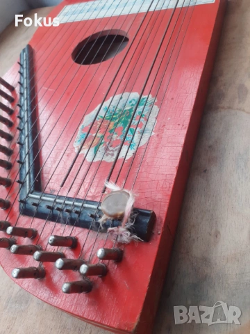 Стара малка цитра - музикален струнен инструмент, снимка 4 - Антикварни и старинни предмети - 53499838