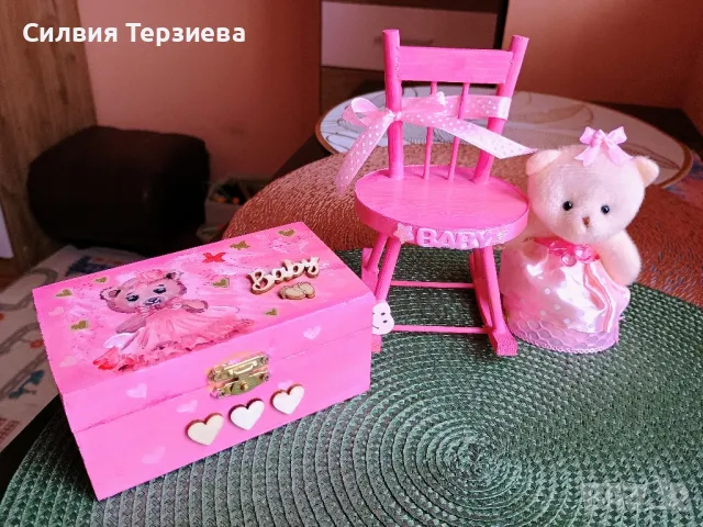 Подаръчен комплект за новородено бебе момиче ръчна изработка , снимка 9 - Други - 49795517