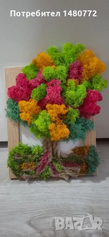 Дърво от скандинавски мъх в рамка, снимка 15 - Декорация за дома - 47986453