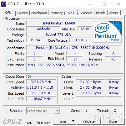 Процесор Intel Pentium E6600 .775 ддр2 , снимка 4 - Процесори - 51877194