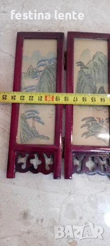 Мини китайски винтидж параван, снимка 3 - Декорация за дома - 52319201