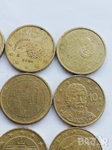лот 17 монети от 10 евроцента различни държави, снимка 3 - Нумизматика и бонистика - 47993675