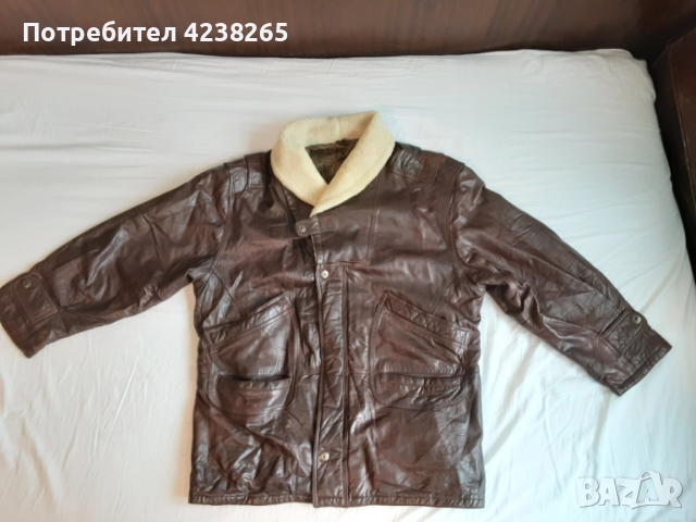 Яке "Marcos", естествена кожа, кафяво Made in Italy, снимка 3 - Якета - 52913263