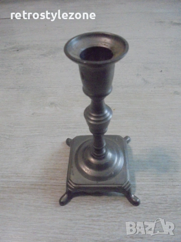 № 8494 Стар метален свещник – Made in Denmark , снимка 6 - Други ценни предмети - 51032509