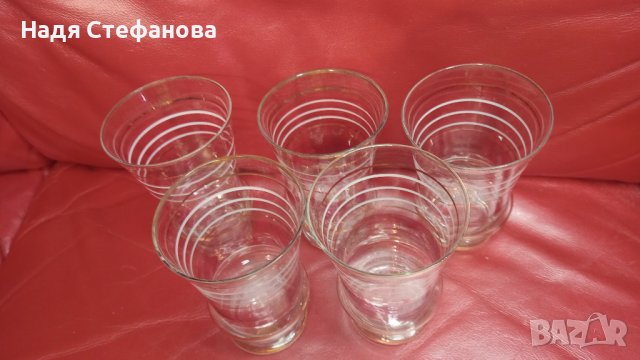 Разкошни водни чаши, калиево стъкло, 5 бр, снимка 7 - Чаши - 44191839