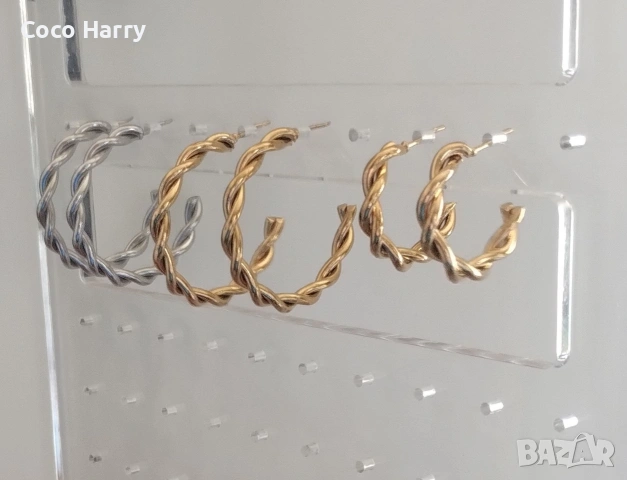 Разкошни усукани обеци,стомана