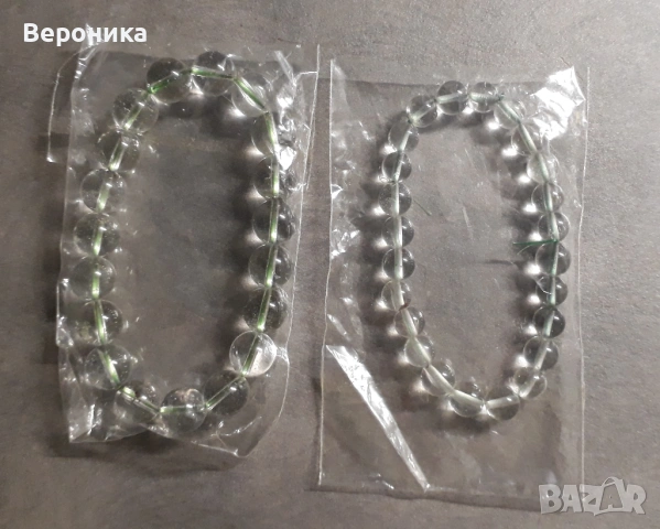 Гривна от кварц празиолит, снимка 2 - Гривни - 53729745