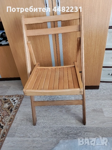 Продавам 6 броя сгъваеми дървени столове изработени в гр.Банско вис.44см.шир.45см.дълб.44см., снимка 3 - Столове - 53040538