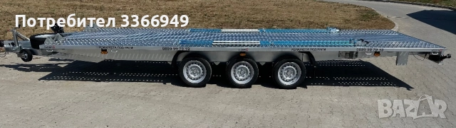 Равна триосна платформа 6.00м Х 2.15м / 3500кг ПОД НАЕМ, снимка 3 - Ремаркета - 51546909