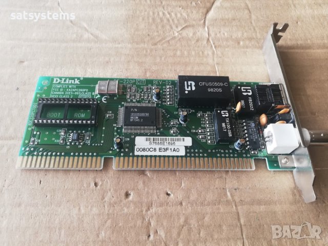 D-Link DE-220P REV-D2 16-bit ISA Network PC Controller Card, снимка 5 - Мрежови адаптери - 42281412