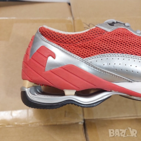 сникърси NIB ARMANI SPORT SILVER LEATHER RED MESH LACE UP INFINITYномер 42 , снимка 11 - Спортно елегантни обувки - 37181327