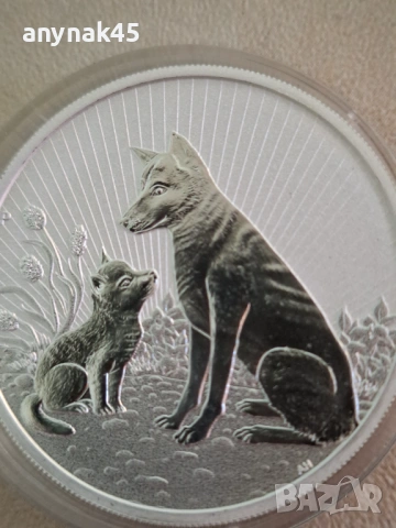 Сребро 2oz.2022г. Куче с кученце, снимка 3 - Нумизматика и бонистика - 53840340