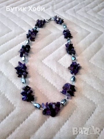 Колие от натурален аметист, снимка 1