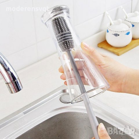 Силиконова четка за лесно миене на чаши, шишета и буркани, снимка 6 - Мопове, кофи, четки и метли - 39877786